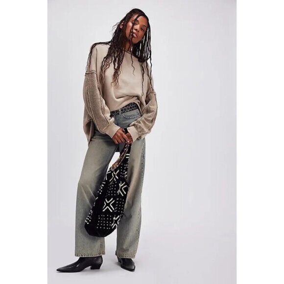 Free People French Oak Romy Rollneck Sweatshirt Size Large 41338 - Picture 4 of 12